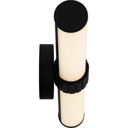 Quoizel Kaye 22in Integrated LED Bath Light | Modern Matte Black and Clear Etched Glass | Bathroom Vanity | 22.5 x 4.25 x 4.75 in | Model PCKAY8522MBK