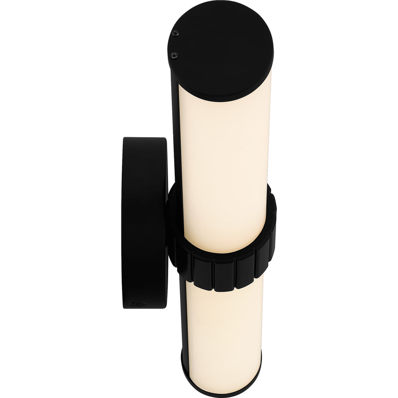 Quoizel Kaye 22in Integrated LED Bath Light | Modern Matte Black and Clear Etched Glass | Bathroom Vanity | 22.5 x 4.25 x 4.75 in | Model PCKAY8522MBK