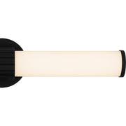 Quoizel Kaye 22in Integrated LED Bath Light | Modern Matte Black and Clear Etched Glass | Bathroom Vanity | 22.5 x 4.25 x 4.75 in | Model PCKAY8522MBK