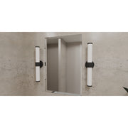 Quoizel Kaye 22in Integrated LED Bath Light | Modern Matte Black and Clear Etched Glass | Bathroom Vanity | 22.5 x 4.25 x 4.75 in | Model PCKAY8522MBK