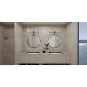 Quoizel Kaye 28in Integrated LED Bath Light | Modern Matte Black and Clear Etched Glass | Bathroom Vanity | 28 x 4.25 x 4.75 in | Model PCKAY8528MBK