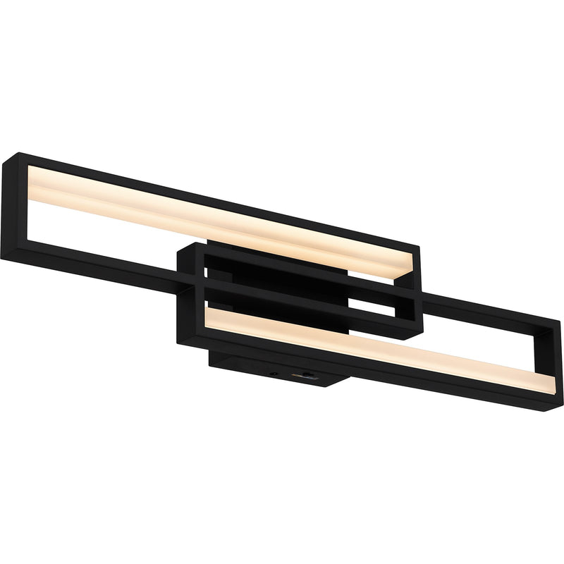 Quoizel Kocha 24in LED Vanity Light | Modern Earth Black Steel | Bathroom Vanity & Powder Room | 23.5 x 2.75 x 5 in, Dimmable | Model PCKCH8523EK