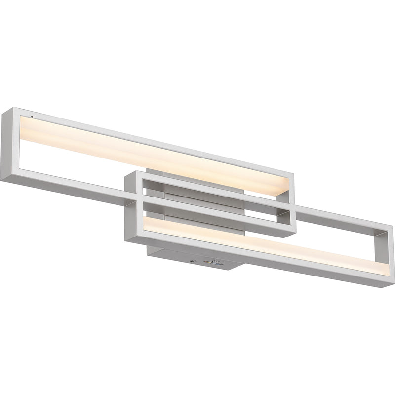 Quoizel Kocha 24in LED Vanity Light | Modern Painted Brushed Nickel Steel | Bathroom Vanity & Powder Room | 23.5 x 2.75 x 5 in | Model PCKCH8523PBN