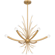 Quoizel Kiera 29in 6-Light Chandelier | Modern Brushed Weathered Brass Steel | Dining Room & Foyer | 29 x 29 x 24.5 in | Model PCKIE5029BWS