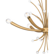 Quoizel Kiera 29in 6-Light Chandelier | Modern Brushed Weathered Brass Steel | Dining Room & Foyer | 29 x 29 x 24.5 in | Model PCKIE5029BWS