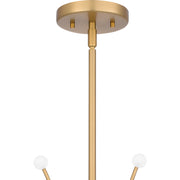Quoizel Kiera 29in 6-Light Chandelier | Modern Brushed Weathered Brass Steel | Dining Room & Foyer | 29 x 29 x 24.5 in | Model PCKIE5029BWS