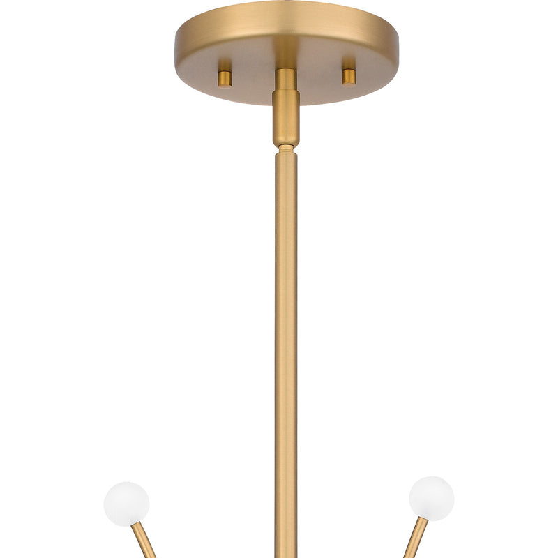 Quoizel Kiera 29in 6-Light Chandelier | Modern Brushed Weathered Brass Steel | Dining Room & Foyer | 29 x 29 x 24.5 in | Model PCKIE5029BWS