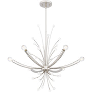 Quoizel Kiera 29in 6-Light Chandelier | Modern Polished Nickel Steel | Dining Room & Foyer | 29 x 29 x 24.5 in | Model PCKIE5029PK
