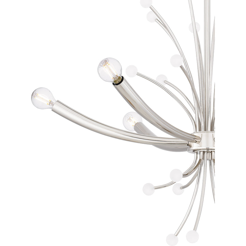 Quoizel Kiera 29in 6-Light Chandelier | Modern Polished Nickel Steel | Dining Room & Foyer | 29 x 29 x 24.5 in | Model PCKIE5029PK