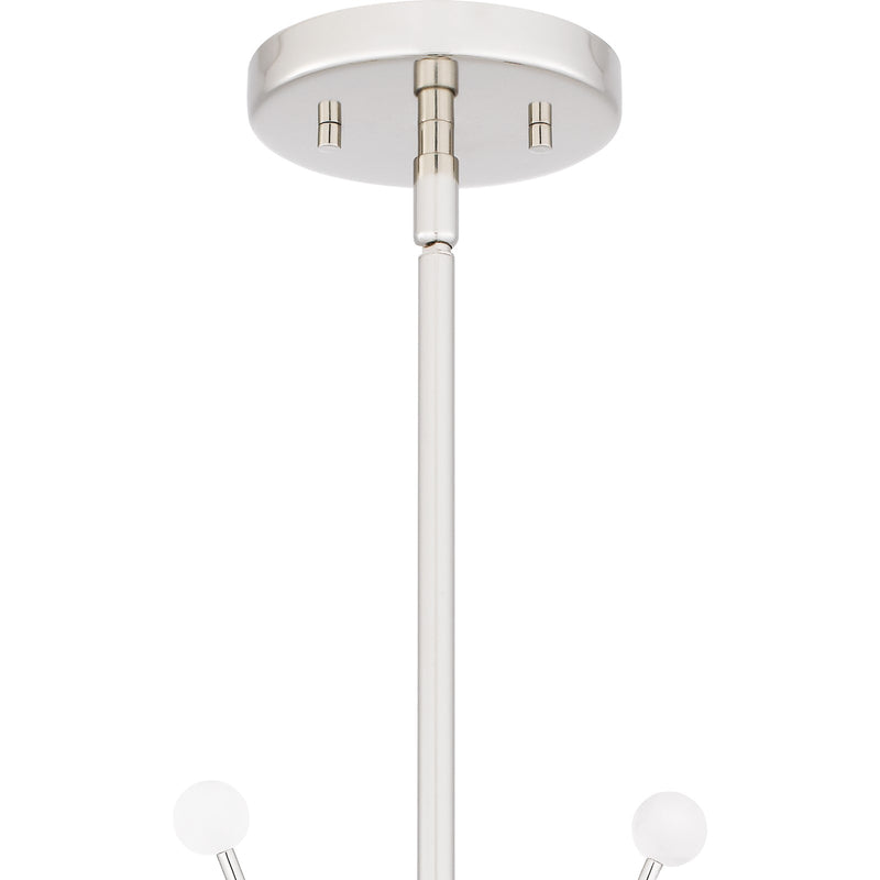 Quoizel Kiera 29in 6-Light Chandelier | Modern Polished Nickel Steel | Dining Room & Foyer | 29 x 29 x 24.5 in | Model PCKIE5029PK