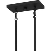 Quoizel Kimora 36in 6-Light Island Chandelier | Transitional Matte Black and Opal Etched Glass | Kitchen Island & Dining Room | Model PCKIM636MBK