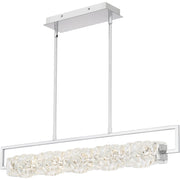 Quoizel Klass 37in LED Island Chandelier | Modern Polished Chrome and Clear Crystal Glass | Kitchen Island & Bar | Model PCKLA137C