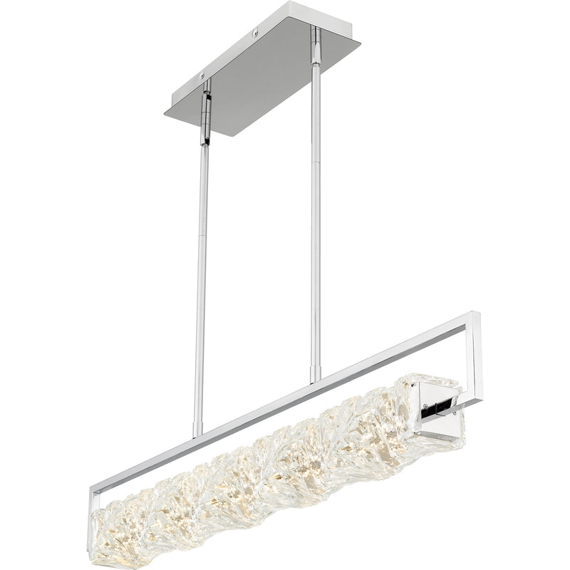 Quoizel Klass 37in LED Island Chandelier | Modern Polished Chrome and Clear Crystal Glass | Kitchen Island & Bar | Model PCKLA137C