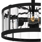 Quoizel Lucia 3 Light Semi-Flush Mount, Matte Black/Clear Beveled