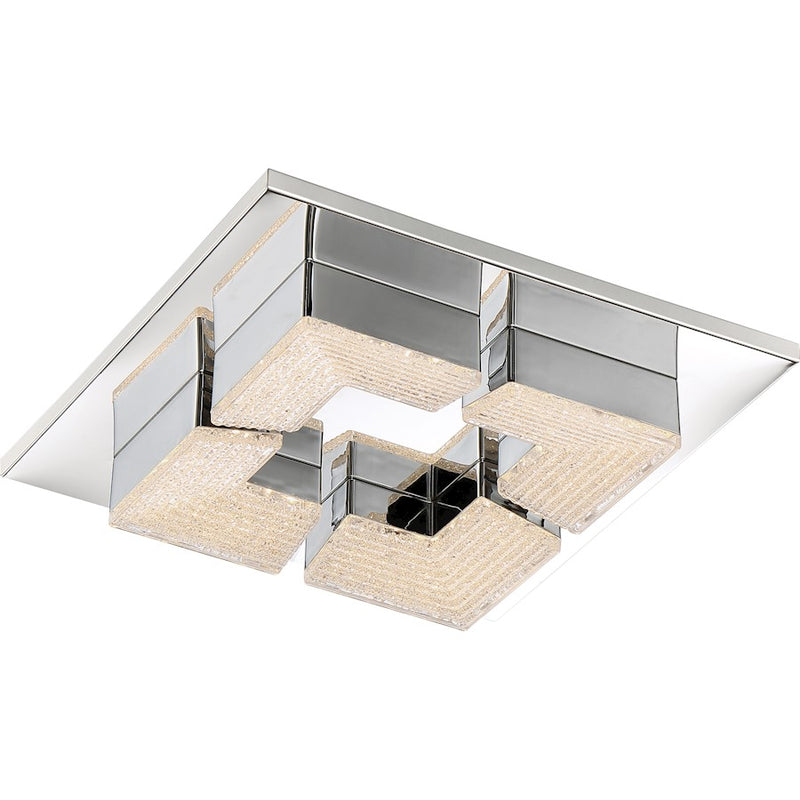Quoizel Platinum Lunette Flush Mount, 14W LED, Polished Chrome