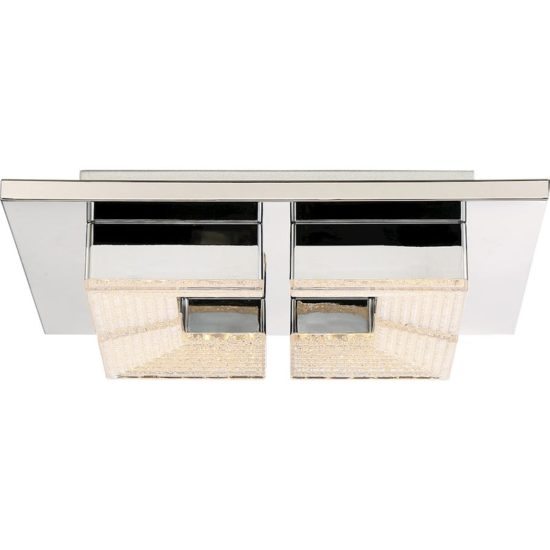 Quoizel Platinum Lunette Flush Mount, 14W LED, Polished Chrome
