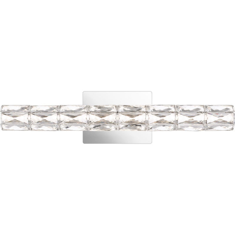 Quoizel Luster 24in LED Bath Light | Contemporary Polished Chrome and Clear Crystal Glass | Bathroom Vanity & Powder Room | Model PCLU8524C