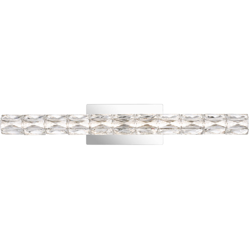 Quoizel Luster 33in LED Bath Light | Contemporary Polished Chrome and Clear Crystal Glass | Bathroom Vanity & Powder Room | Model PCLU8533C