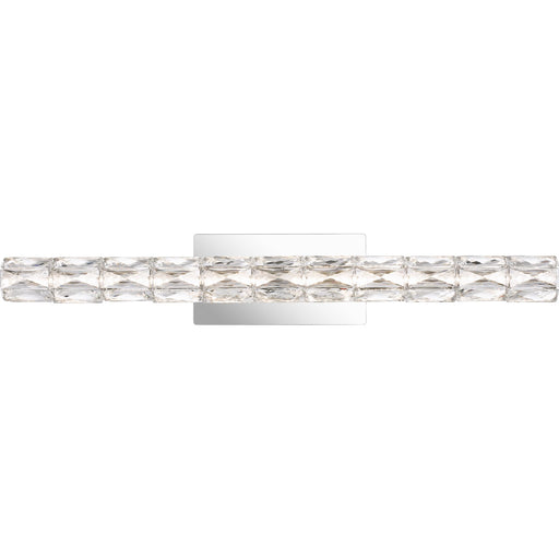 Quoizel Luster 33in LED Bath Light | Contemporary Polished Chrome and Clear Crystal Glass | Bathroom Vanity & Powder Room | Model PCLU8533C