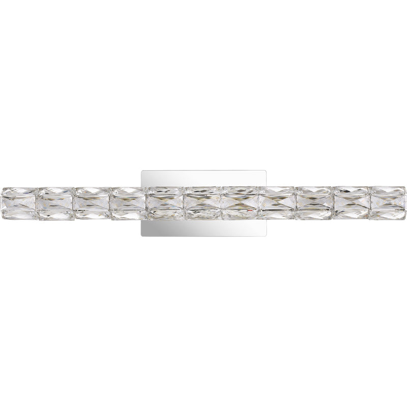 Quoizel Luster 33in LED Bath Light | Contemporary Polished Chrome and Clear Crystal Glass | Bathroom Vanity & Powder Room | Model PCLU8533C