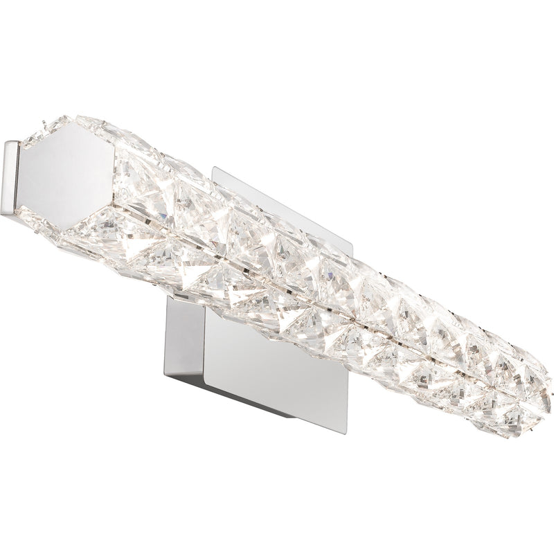 Quoizel Luster 33in LED Bath Light | Contemporary Polished Chrome and Clear Crystal Glass | Bathroom Vanity & Powder Room | Model PCLU8533C