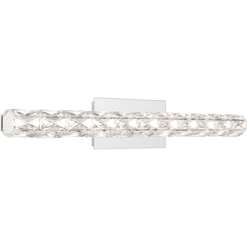 Quoizel Luster 33in LED Bath Light | Contemporary Polished Chrome and Clear Crystal Glass | Bathroom Vanity & Powder Room | Model PCLU8533C