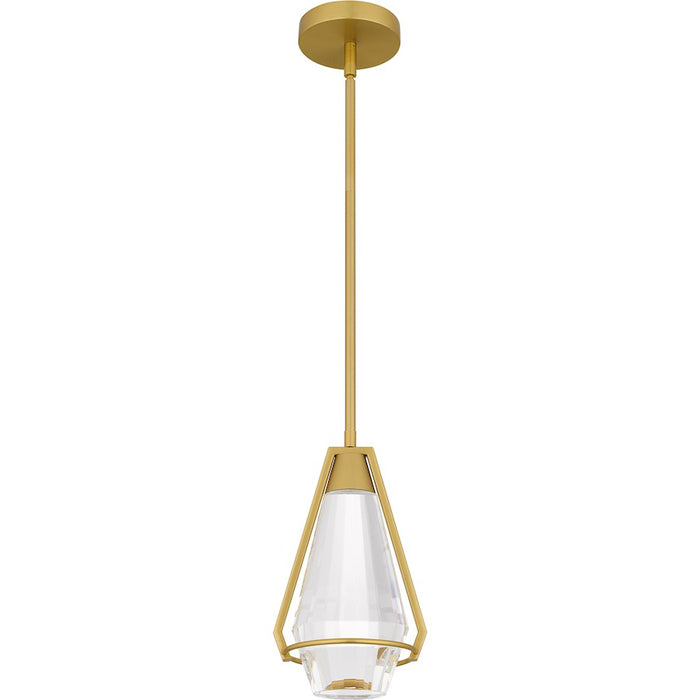 Quoizel Luca Integrated LED Mini Pendant, Gold/Clear Crystal