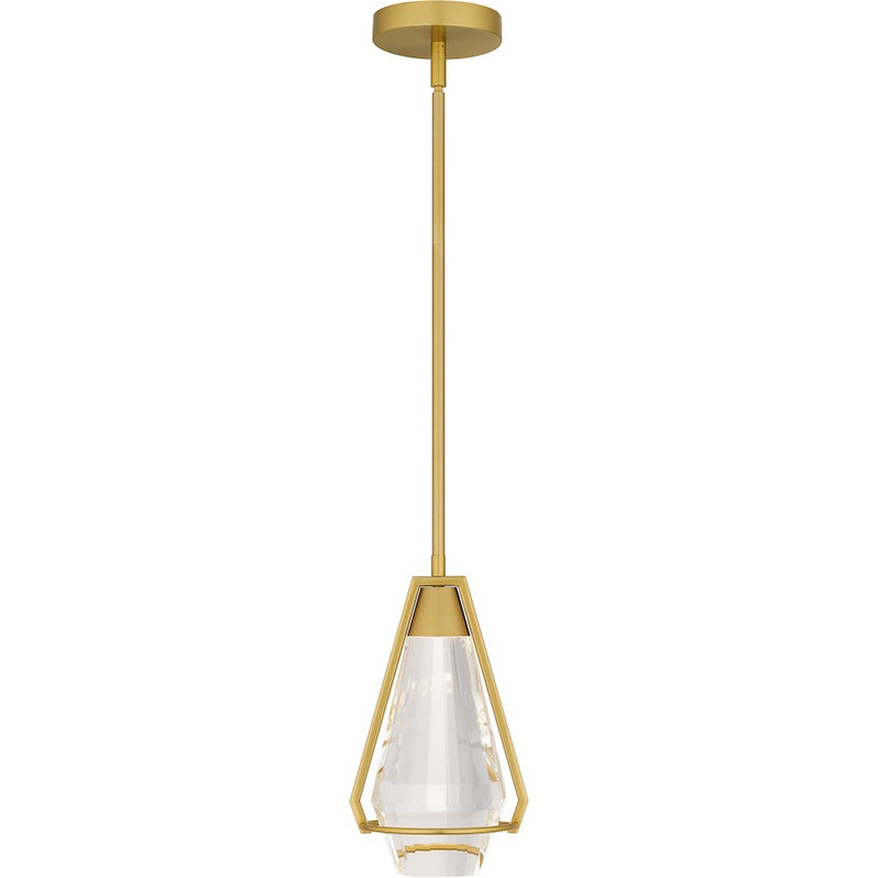 Quoizel Luca Integrated LED Mini Pendant, Gold/Clear Crystal