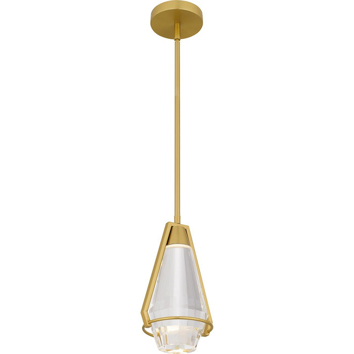 Quoizel Luca Integrated LED Mini Pendant, Gold/Clear Crystal