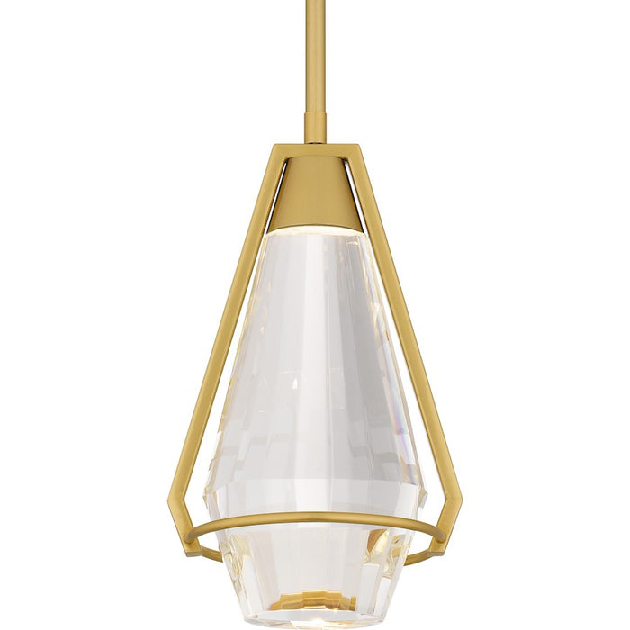 Quoizel Luca Integrated LED Mini Pendant, Gold/Clear Crystal