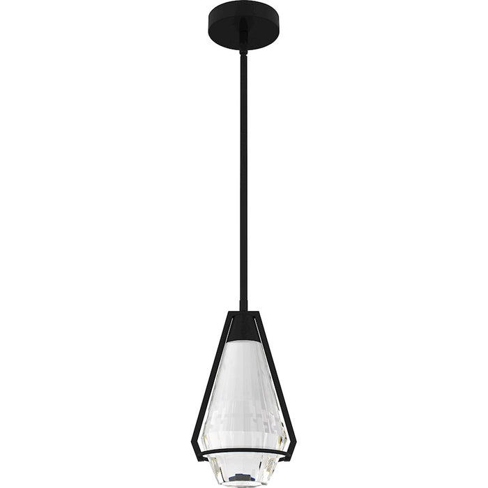 Quoizel Luca Integrated LED Mini Pendant, Black/Clear Crystal