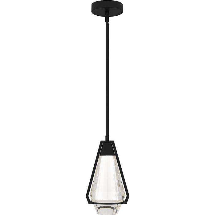 Quoizel Luca Integrated LED Mini Pendant, Black/Clear Crystal