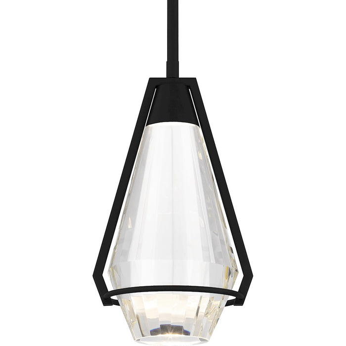 Quoizel Luca Integrated LED Mini Pendant, Black/Clear Crystal