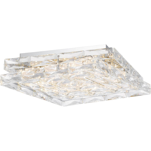 Quoizel Milania 15in 1-Light Flush Mount | Glam Polished Chrome and Clear Crystal Glass | Bedroom & Hallway Ceiling Light | Model PCMIL1615C