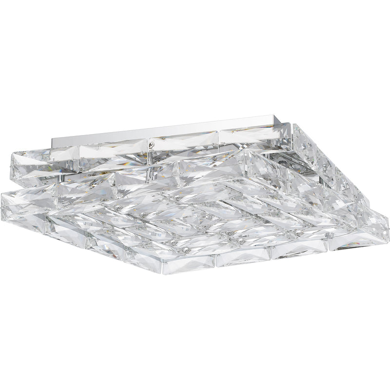 Quoizel Milania 15in 1-Light Flush Mount | Glam Polished Chrome and Clear Crystal Glass | Bedroom & Hallway Ceiling Light | Model PCMIL1615C