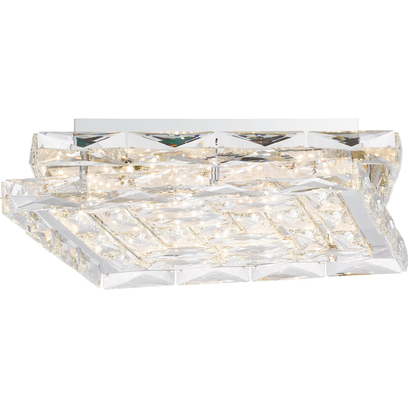 Quoizel Milania 15in 1-Light Flush Mount | Glam Polished Chrome and Clear Crystal Glass | Bedroom & Hallway Ceiling Light | Model PCMIL1615C