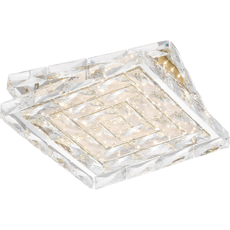 Quoizel Milania 15in 1-Light Flush Mount | Glam Polished Chrome and Clear Crystal Glass | Bedroom & Hallway Ceiling Light | Model PCMIL1615C