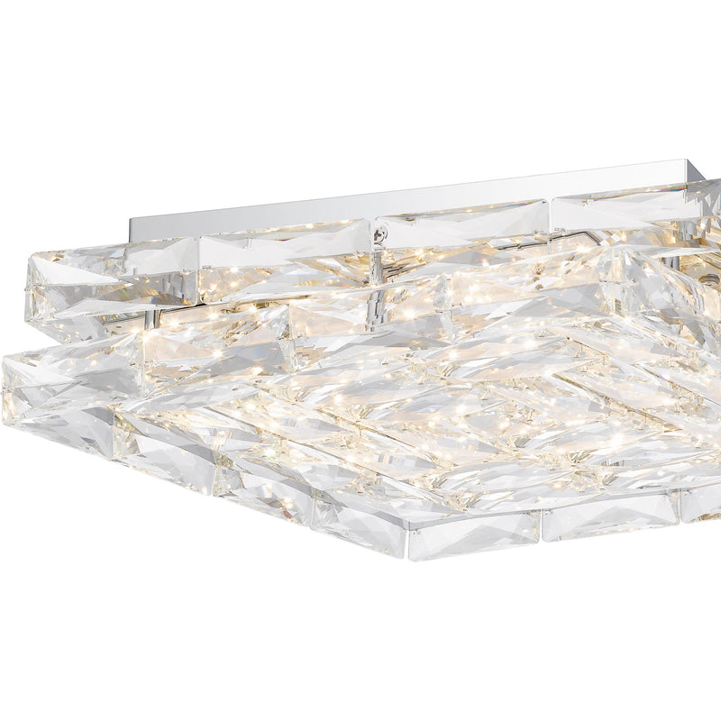Quoizel Milania 15in 1-Light Flush Mount | Glam Polished Chrome and Clear Crystal Glass | Bedroom & Hallway Ceiling Light | Model PCMIL1615C