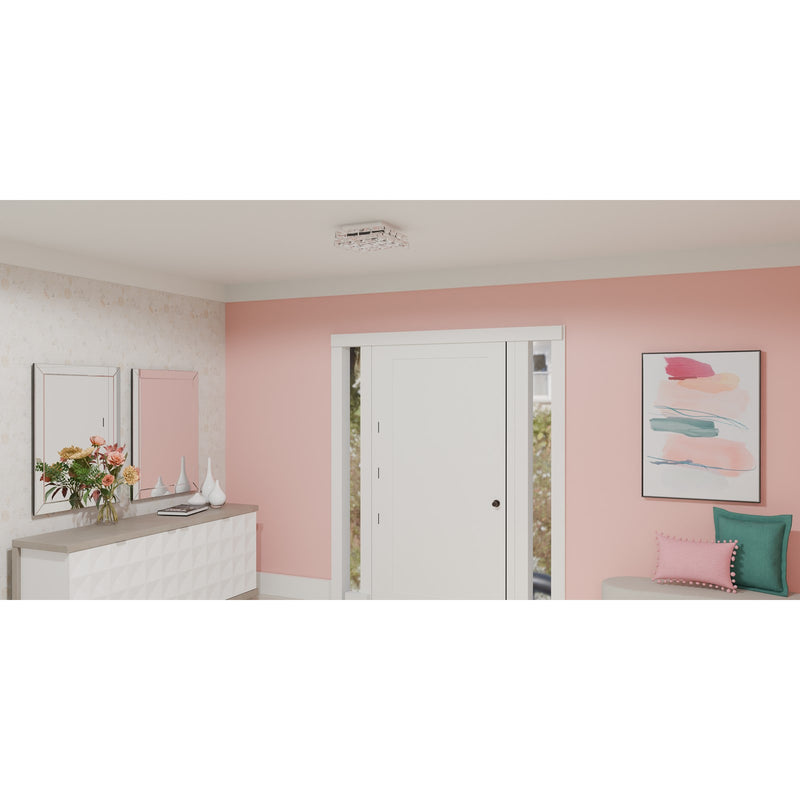 Quoizel Milania 15in 1-Light Flush Mount | Glam Polished Chrome and Clear Crystal Glass | Bedroom & Hallway Ceiling Light | Model PCMIL1615C