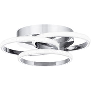 Quoizel Moonan 16in LED Flush Mount | Modern Polished Chrome Steel | Bedroom & Hallway Ceiling Light | 16 x 16 x 4 in, Dimmable | Model PCMON1616C
