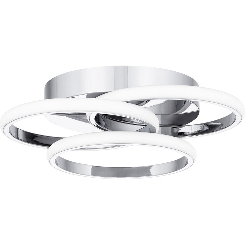 Quoizel Moonan 16in LED Flush Mount | Modern Polished Chrome Steel | Bedroom & Hallway Ceiling Light | 16 x 16 x 4 in, Dimmable | Model PCMON1616C
