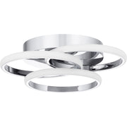 Quoizel Moonan 16in LED Flush Mount | Modern Polished Chrome Steel | Bedroom & Hallway Ceiling Light | 16 x 16 x 4 in, Dimmable | Model PCMON1616C