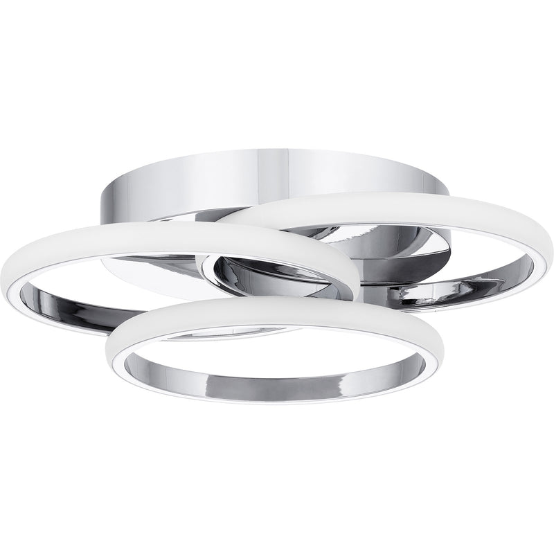 Quoizel Moonan 16in LED Flush Mount | Modern Polished Chrome Steel | Bedroom & Hallway Ceiling Light | 16 x 16 x 4 in, Dimmable | Model PCMON1616C