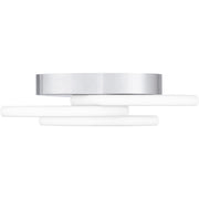 Quoizel Moonan 16in LED Flush Mount | Modern Polished Chrome Steel | Bedroom & Hallway Ceiling Light | 16 x 16 x 4 in, Dimmable | Model PCMON1616C