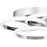 Quoizel Moonan 16in LED Flush Mount | Modern Polished Chrome Steel | Bedroom & Hallway Ceiling Light | 16 x 16 x 4 in, Dimmable | Model PCMON1616C