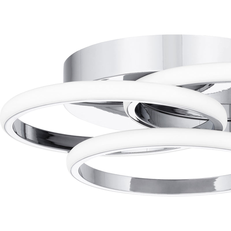 Quoizel Moonan 16in LED Flush Mount | Modern Polished Chrome Steel | Bedroom & Hallway Ceiling Light | 16 x 16 x 4 in, Dimmable | Model PCMON1616C