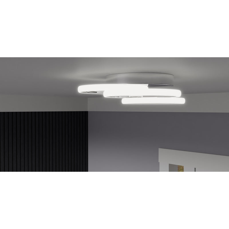 Quoizel Moonan 16in LED Flush Mount | Modern Polished Chrome Steel | Bedroom & Hallway Ceiling Light | 16 x 16 x 4 in, Dimmable | Model PCMON1616C