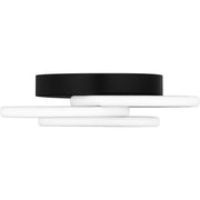 Quoizel Moonan 16in LED Flush Mount | Modern Matte Black Steel | Bedroom & Hallway Ceiling Light | 16 x 16 x 4 in, Dimmable | Model PCMON1616MBK