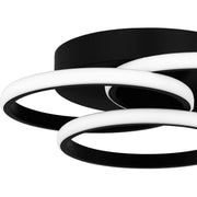 Quoizel Moonan 16in LED Flush Mount | Modern Matte Black Steel | Bedroom & Hallway Ceiling Light | 16 x 16 x 4 in, Dimmable | Model PCMON1616MBK