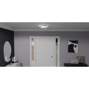 Quoizel Moonan 16in LED Flush Mount | Modern Matte Black Steel | Bedroom & Hallway Ceiling Light | 16 x 16 x 4 in, Dimmable | Model PCMON1616MBK